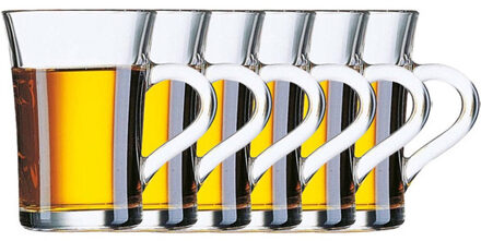 Duralex Theeglazen/koffieglazen - 12x - transparant - 230 ml - glas - glazen voor thee of koffie