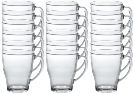 Duralex Theeglazen/koffieglazen Cosy - 24x stuks - transparant glas - 350 ml - met handvat