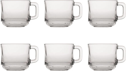 Duralex Theeglazen Lys - 6x stuks - glas - 220 ml - transparant - Koffie- en theeglazen