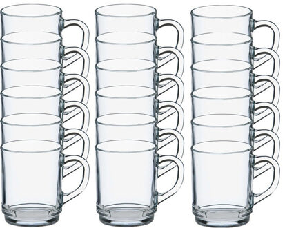 Duralex Theeglazen Versailles - 24x stuks - glas - 260 ml - transparant - met oor