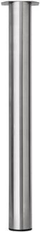 Duraline Meubelpoot Rond Staal 7,6x72cm Geborsteld Nikkel