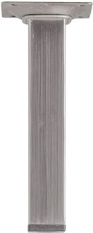 Duraline Meubelpoot Vierkant Staal 2,5x2,5x15cm Geborsteld Nikkel