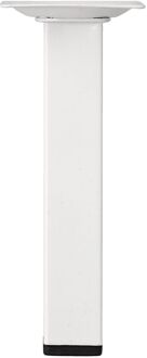 Duraline Meubelpoot Vierkant Staal 2,5x2,5x15cm Wit