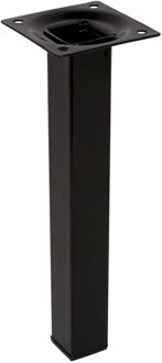 Duraline Meubelpoot Vierkant Staal 2,5x2,5x20cm Zwart