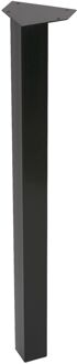 Duraline Meubelpoot Vierkant Staal 5x5x72cm Zwart