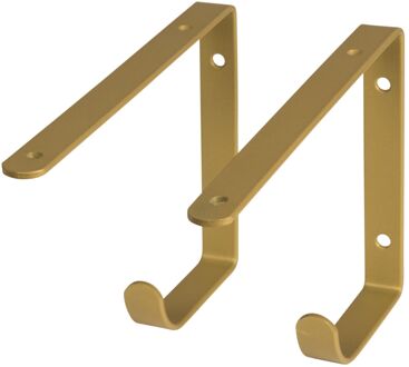 Duraline Planksteun Equerre Haak 2 Stuks 22x14,5cm Ongepolijst Messing