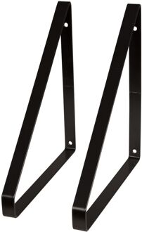 Duraline Planksteun Equerre Plat 2 Stuks 24x25,5cm Staal Zwart