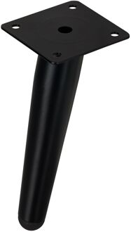 Duraline Tafelpoot Conisch Mat Zwart 15cm