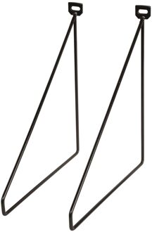 Duraline Wandplankdrager Plat Messing 3mm 24x25,5cm - 2 Stuks