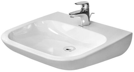 Duravit D-code wastafel med 60x55,5 cm met 1 kraangat zonder overloop, wit