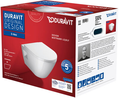 Duravit D-Neo wandclosetpack 37x54x40cm wit glans