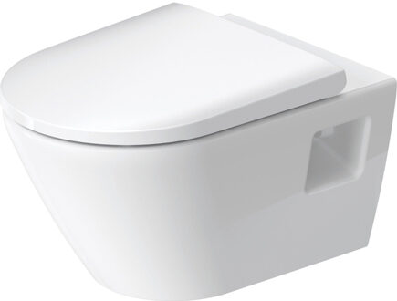 Duravit D-Neo wandtoilet zonder zitting 37x54x40cm Wit Hoogglans 2578090000 Wit glans