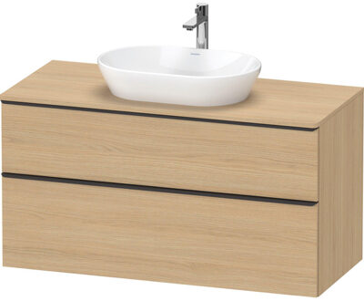 Duravit D-Neo wastafelonderkast 120x66.4x55cm 2 lades Natuur eiken Mat de496903030 Natuur Eiken Mat (Hout)