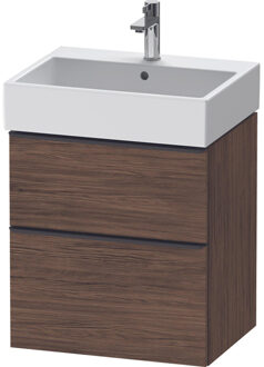 Duravit D-Neo wastafelonderkast 58.4x62.5x44.2cm 2 lades Noten (donker) Mat de437102121 Noten (Donker) Mat (Hout)