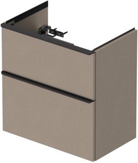 Duravit D-Neo wastafelonderkast 61x62.5x37.2cm 2 lades Linnen Mat de436807575 Linnen Mat (Bruin)