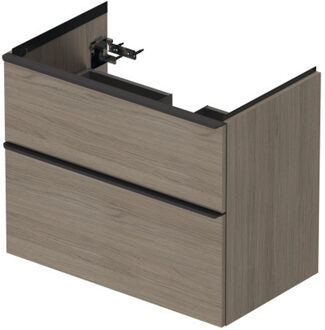 Duravit D-Neo wastafelonderkast 78.4x62.5x45.2cm 2 lades Eiken (terra) Mat de435503535 Eiken (Terra) Mat (Hout)