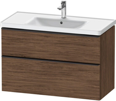 Duravit D-Neo wastafelonderkast 98.4x62.5x45.2cm 2 lades Noten (donker) Mat de435602121 Noten (Donker) Mat (Hout)