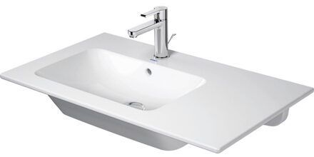 Duravit Me by Starck meubelwastafel asymmetrisch wastafel links zonder kraangat met overloop 83 x 49 cm, wit