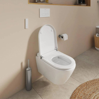 Duravit SensoWash D-Neo douchewc compact rimless diepspoel 37.8x57.7cm met closetzitting wit 654000012004300