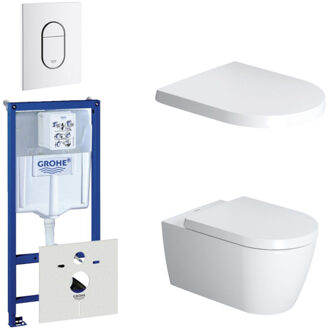 Duravit Starck Me Toiletset - inbouwreservoir - diepspoel - wandcloset - softclose - bedieningsplaat verticaal - wit 0729205/0729242/0293433/0293435/
