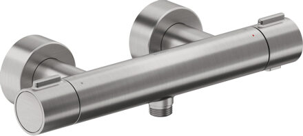 Duravit Thermostatarmaturen Douchekraan - thermostatisch - zonder omstel koppelingen - HOH=15cm - geborsteld RVS th4220000070 RVS geborsteld