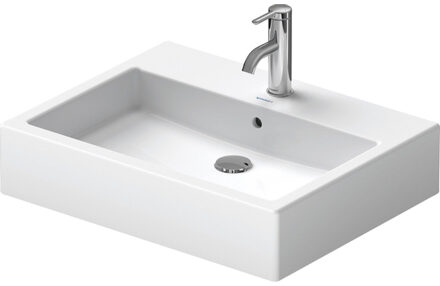 Duravit Vero opbouwwastafel 60x47cm onderzijde geslepen 1 kraangat en overloop wit