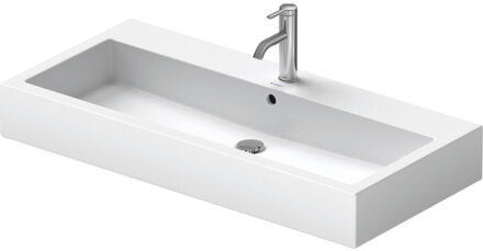 Duravit Vero wastafel 100x47 cm geslepen met 1 kraangat met overloop, wit