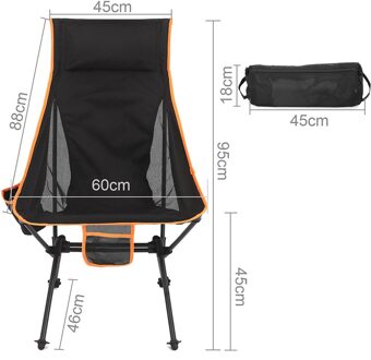 Durble Ultralight Draagbare Vouwen Maan Stoel Met Draagtas Anti-Slip Stand Waterdicht Doek Voor Vissen Camping Tuin Outdoor A2 zwart met zak