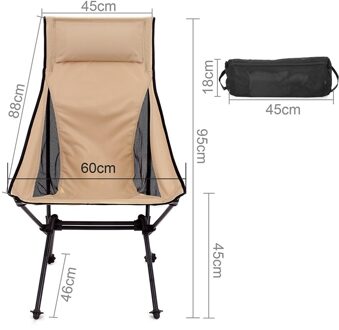 Durble Ultralight Draagbare Vouwen Maan Stoel Met Draagtas Anti-Slip Stand Waterdicht Doek Voor Vissen Camping Tuin Outdoor A3 khaki zonder zak