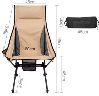Durble Ultralight Draagbare Vouwen Maan Stoel Met Draagtas Anti-Slip Stand Waterdicht Doek Voor Vissen Camping Tuin Outdoor A4 khaki met zak