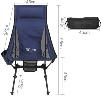 Durble Ultralight Draagbare Vouwen Maan Stoel Met Draagtas Anti-Slip Stand Waterdicht Doek Voor Vissen Camping Tuin Outdoor A6 blauw met zak