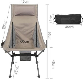 Durble Ultralight Draagbare Vouwen Maan Stoel Met Draagtas Anti-Slip Stand Waterdicht Doek Voor Vissen Camping Tuin Outdoor A8 grijs met zak
