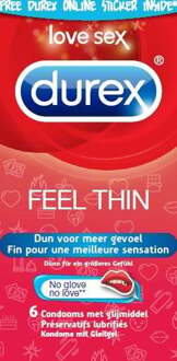Durex Feel Thin Condooms - 6 stuks