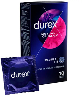 Durex Mutual Climax (Orgasmic) Condooms Voor Intensere Beleving 10 stuks Transparant - 56 (omtrek 11,5-12 cm)