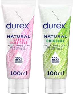 Durex Natural Glijmiddel Original & Extra Sensitive - 2x100ml Transparant