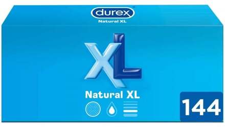 Durex Natural XL 60mm Bredere Condooms 144 stuks (grootverpakking) Transparant - 60 (omtrek 12-13 cm)
