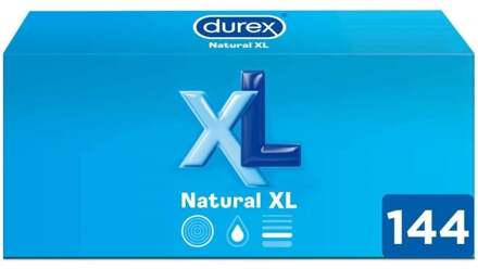 Durex Natural XXL 60mm Bredere Condooms 144 stuks (grootverpakking) Transparant - 60 (omtrek 12-13 cm)