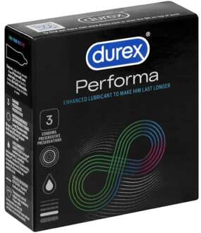 Durex Performa Condooms 3 stuks Transparant - 56 (omtrek 11,5-12 cm)