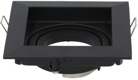 Durham LED Inbouwspot Vierkant - Kantelbaar armatuur - 10x10 cm - GU10 Fitting incl. lamphouder - IP20 voor binnen - Zwart