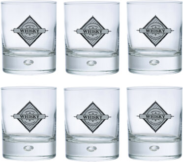 Durobor Whisky tumbler glazen - 6x - Disco serie - transparant - 290 ml - Whiskeyglazen