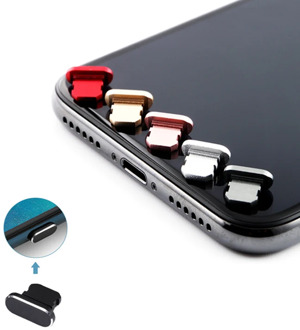 Dustproof Cover Aluminium Alloy Portable Metal Anti Dust Charger Dock Plug Stopper Cap Cover for iPhone 11 X XR Max 8 7 6S Plus