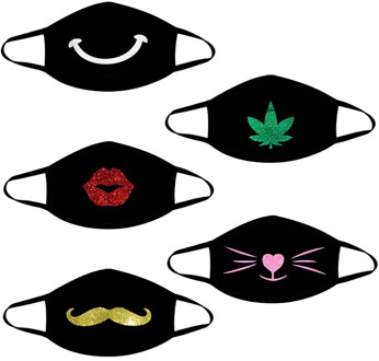 Dustproof Mouth Mask Pop Cotton Face Mouth Mask Cartoon Face Reusable Fabric Anti Pollution Mask Party Mask mascarilla