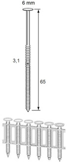 Dutack Coilnagel RNCS30.5 Nk 65mm sheetgebonden (kunststofgebonden) ds 4800 st - 5245001