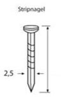 Dutack Nagel staal/ball 2.5mm 22mm ds 1 duizend - 5211003
