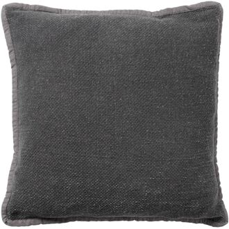 Dutch Decor BOWIE - Sierkussen 45x45 cm - van gewassen katoen - Charcoal Gray - antraciet Grijs