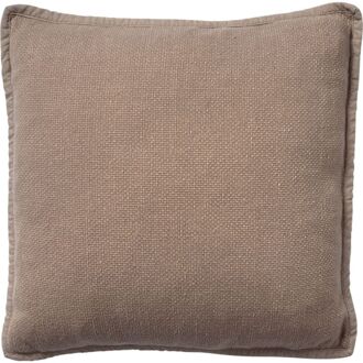 Dutch Decor BOWIE - Sierkussen 45x45 cm - van gewassen katoen - Driftwood - taupe Beige