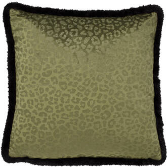 Dutch Decor CHEETA - Kussenhoes met dierenprint 45x45 cm Chive - groen