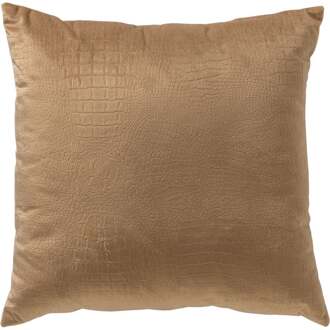 Dutch Decor CROCO - Sierkussen 40x40 cm - subtiele kroko print - Tobacco Brown - bruin
