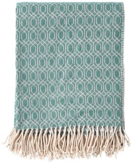 Dutch Decor ELODIE - Plaid 140x180 cm - deken met geometrich patroon Groen