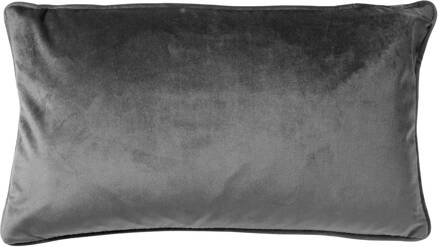 Dutch Decor FINN - Kussenhoes 30x50 cm - velvet - lendekussen - Charcoal Gray - antraciet Grijs